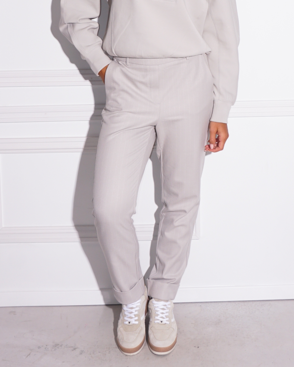 KRIJTSTREEP PANTALON ECRU