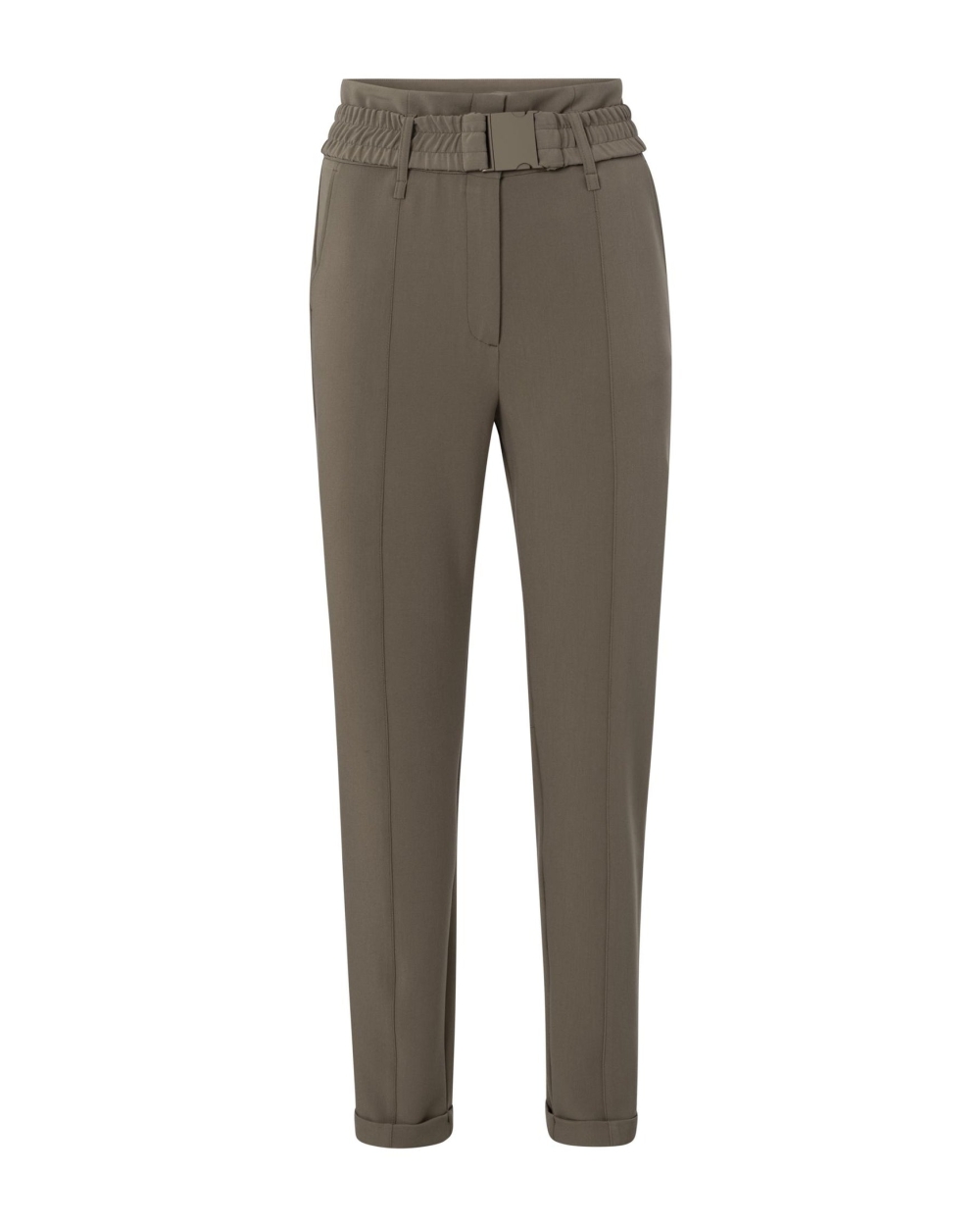 WOVEN BROEK MET RIEM DETAIL BRUIN