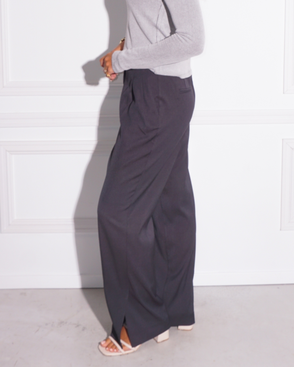 WIDE LEG PANTALON ANTRACITE
