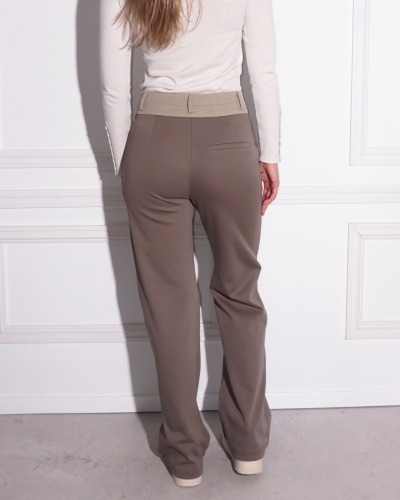 JERSEY WIDE LEG PANTALON BRUIN