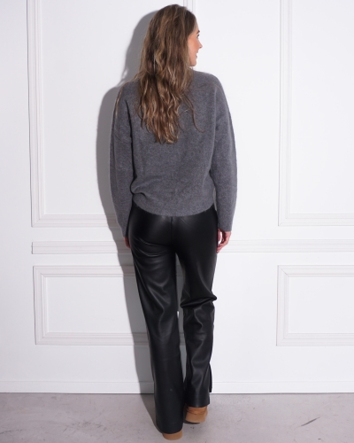 FAUX LEREN BROEK ZWART