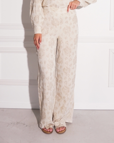 My Jewellery BEIGE BROEK MET BLOEMENPRINT