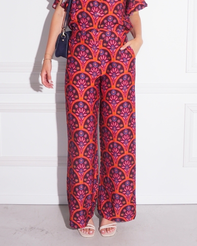 Gossip PANTALON KEET ORANJE/BLAUW