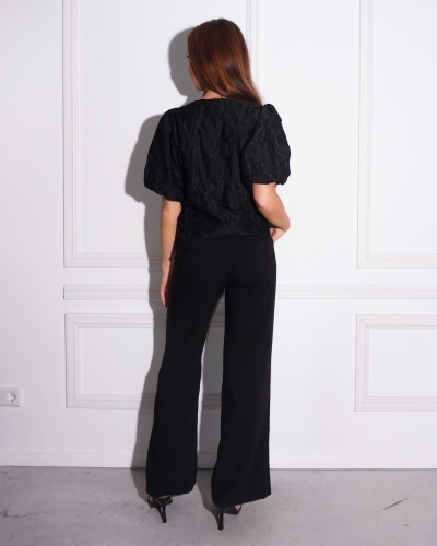 BLOUSE ASKA MET STRIKJES ZWART 
