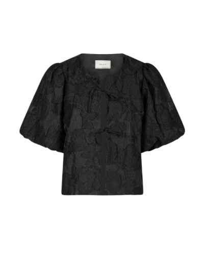 BLOUSE ASKA MET STRIKJES ZWART 