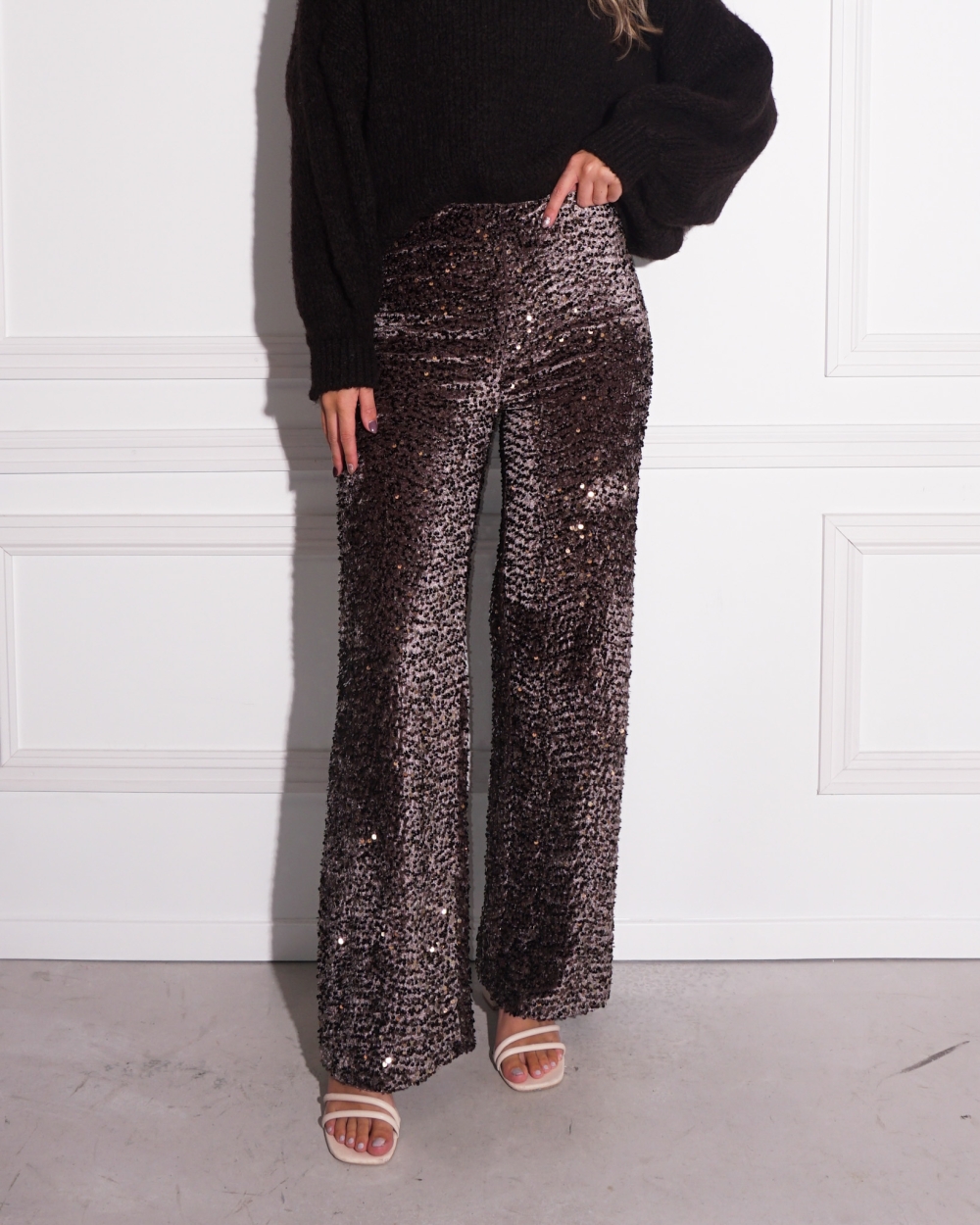 GLITTER PANTALON BRUIN