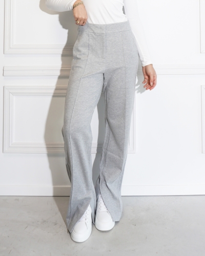 JERSEY PANTALON MET RECHTE PIJPEN GRIJS