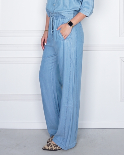 CHAMBRAY BROEK LICHTBLAUW