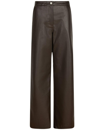 BROEK PINUR FAUX LEATHER BRUIN