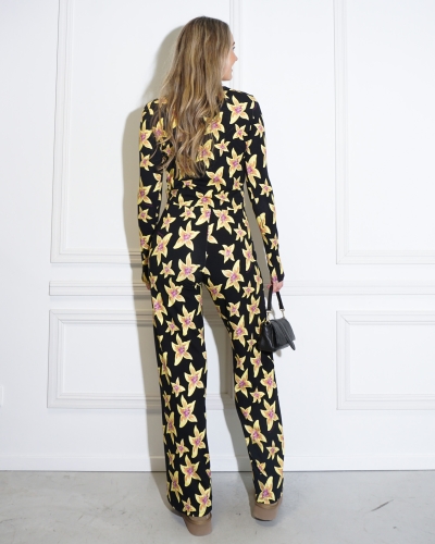 BROEK JANE ZWART/GEEL