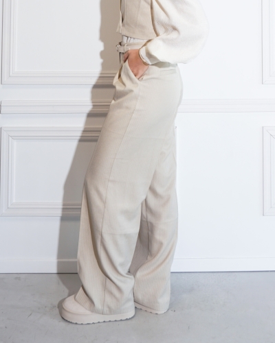 Gossip PANTALON CARMEN BEIGE KRIJTSTREEP