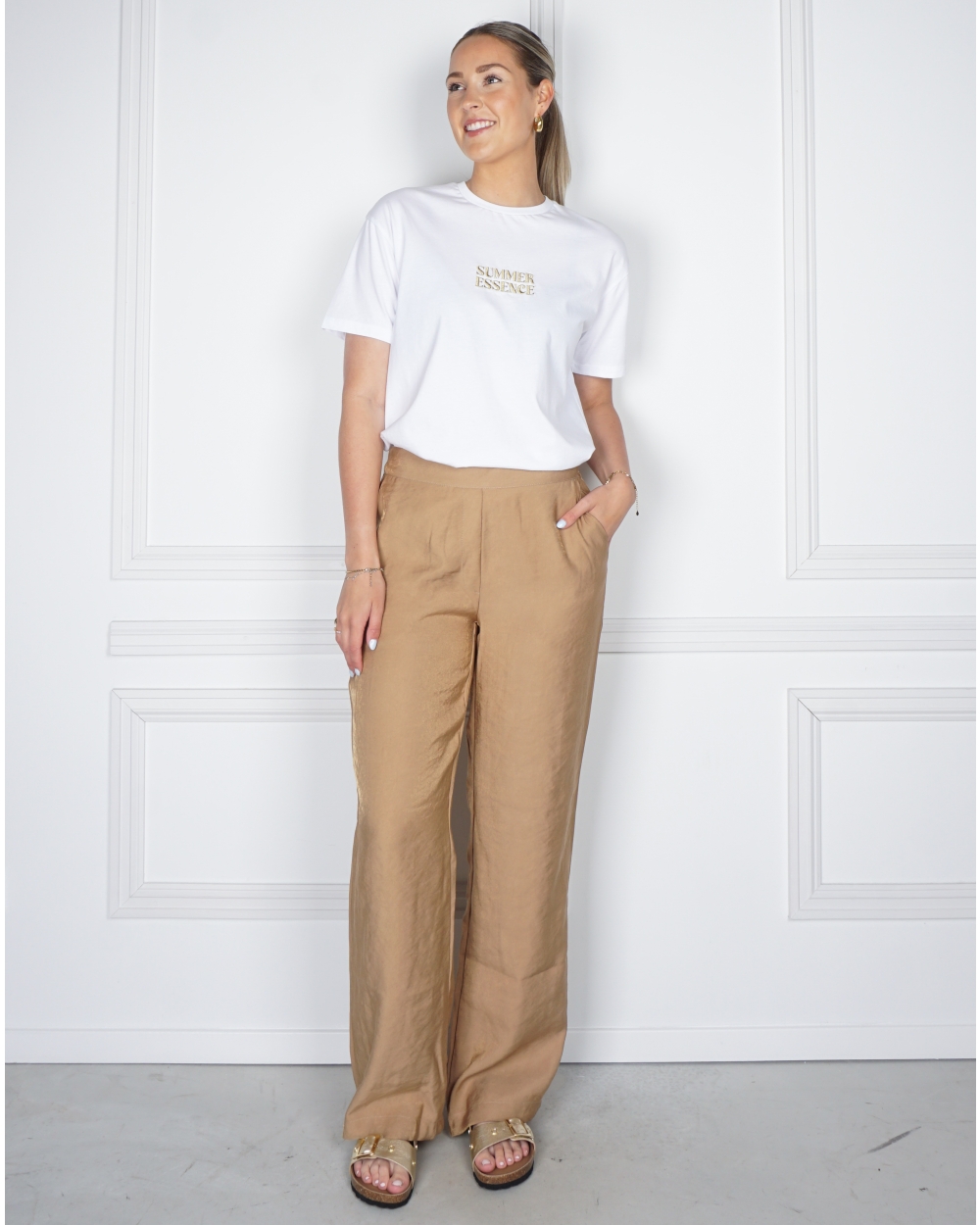 LINNENLOOK BROEK CAMEL