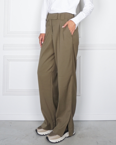 YAYA PANTALON MET ZAKDETAIL OLIJF GROEN