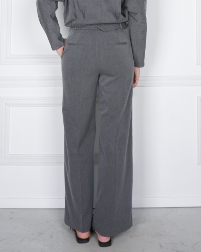 WIDE LEG PANTALON MET CEINTUUR ANTRACIET