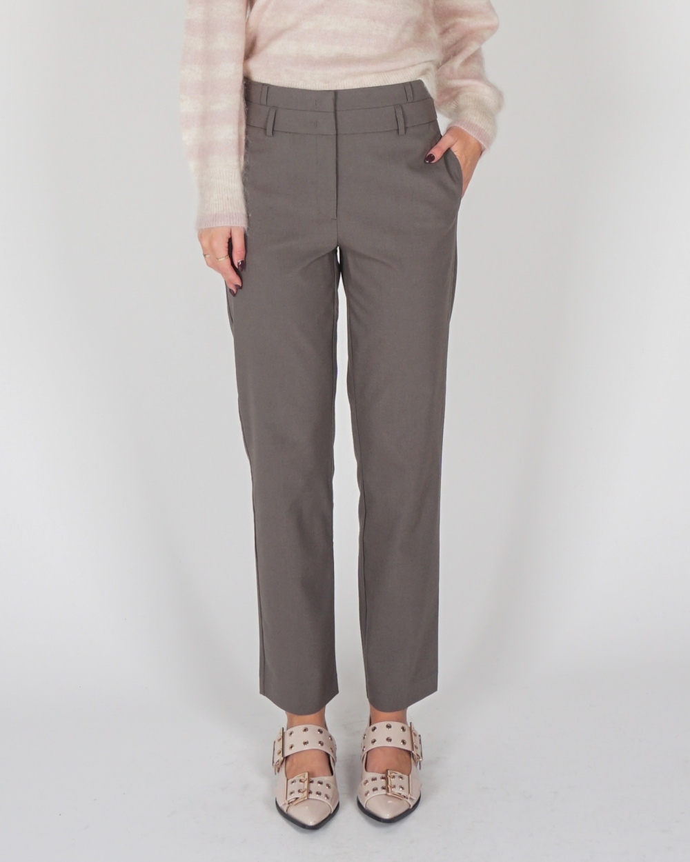 HIGH WAIST PANTALON GRIJS