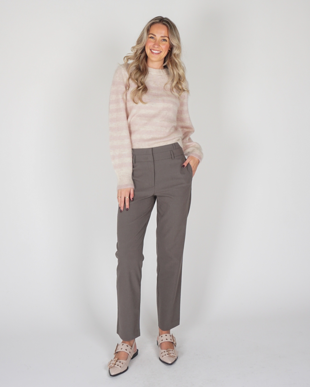 HIGH WAIST PANTALON GRIJS