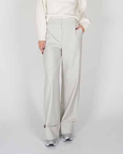YAYA BROEK MET BREDE OMGESLAGEN ZOOM BEIGE
