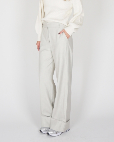 YAYA BROEK MET BREDE OMGESLAGEN ZOOM BEIGE