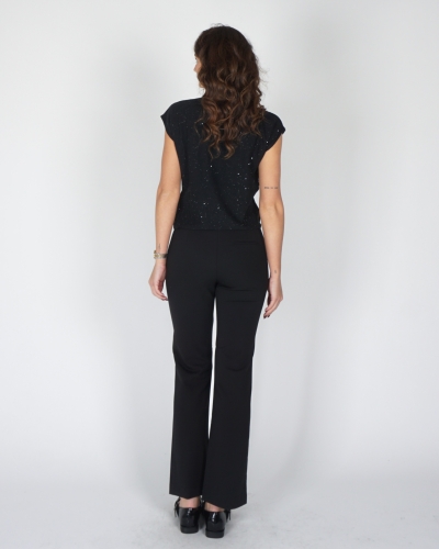 SCUBA BROEK MET SCHUINE KNOPEN ZWART
