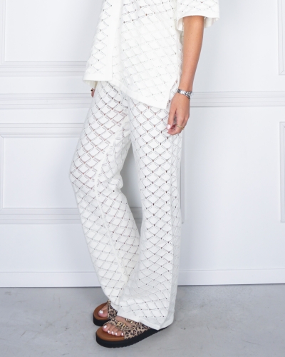 Neo Noir RIZZY CROCHET PANTS OFF WHITE