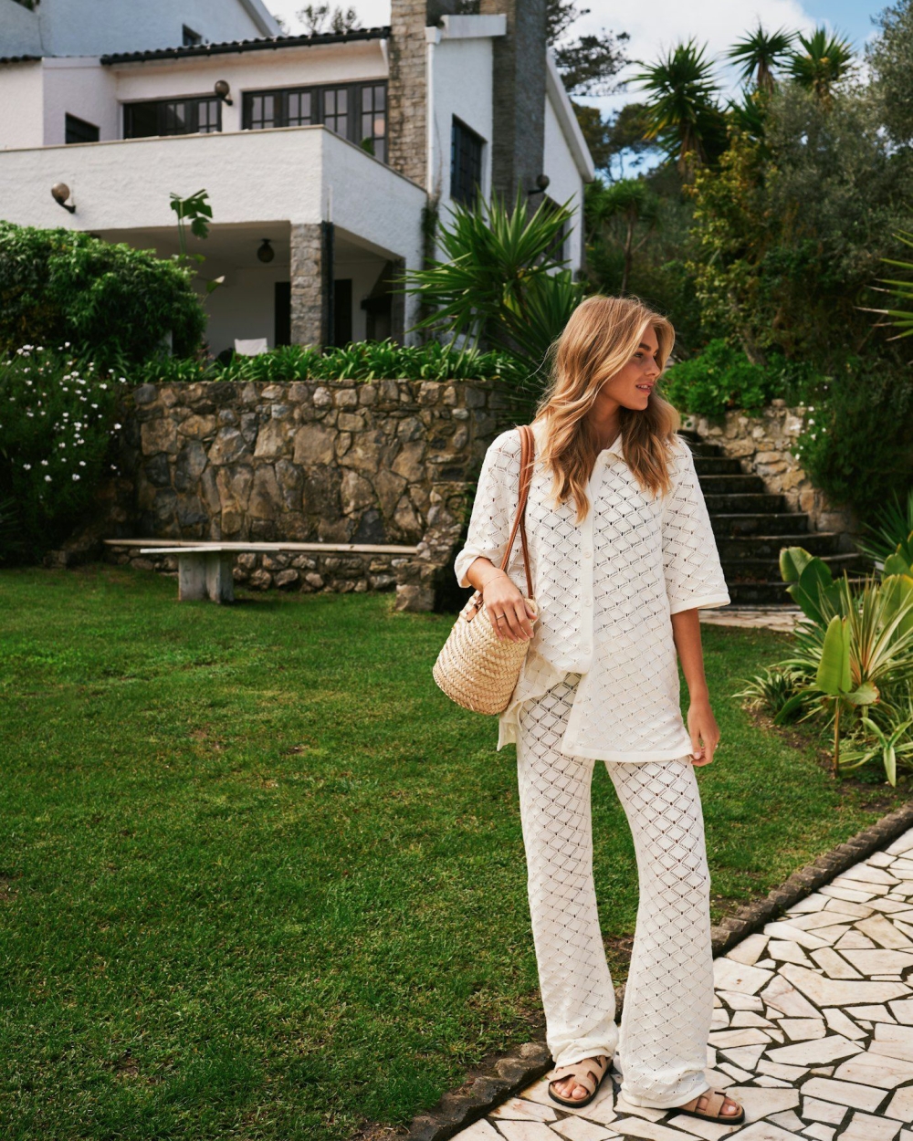 RIZZY CROCHET PANTS OFF WHITE