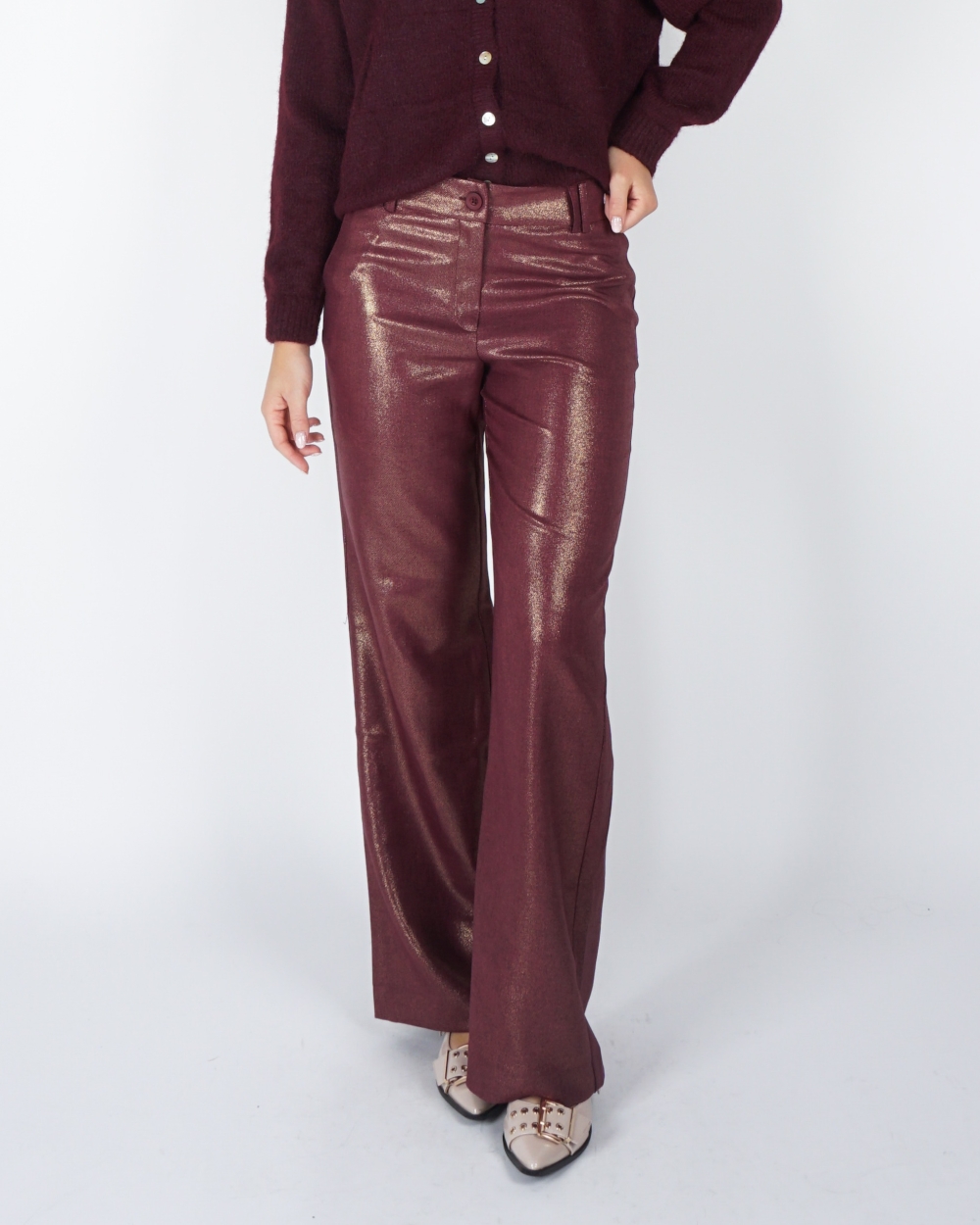 COATING PANTALON BURGUNDY/GOUD