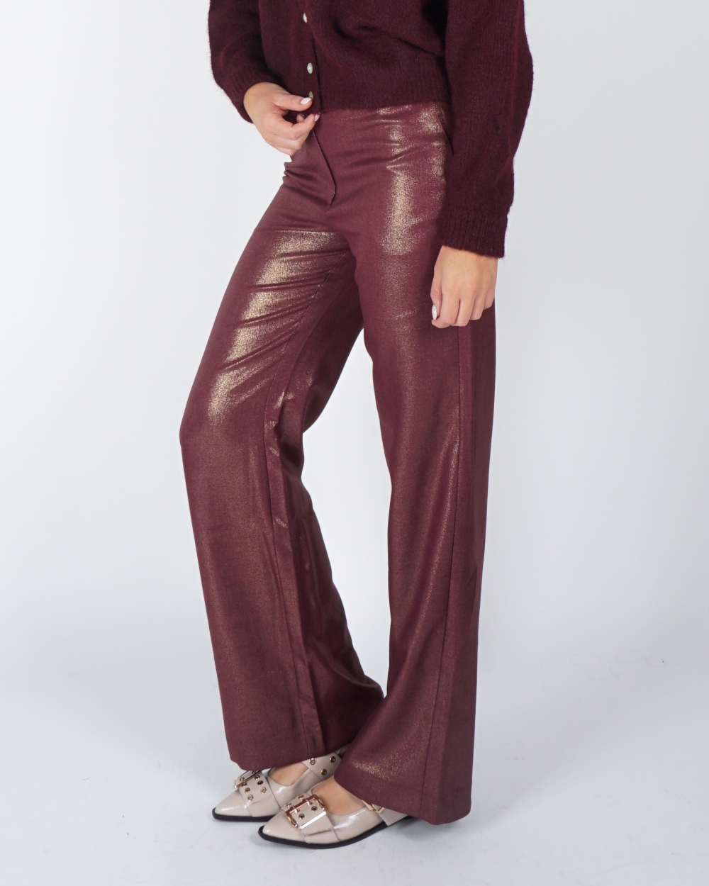 COATING PANTALON BURGUNDY/GOUD