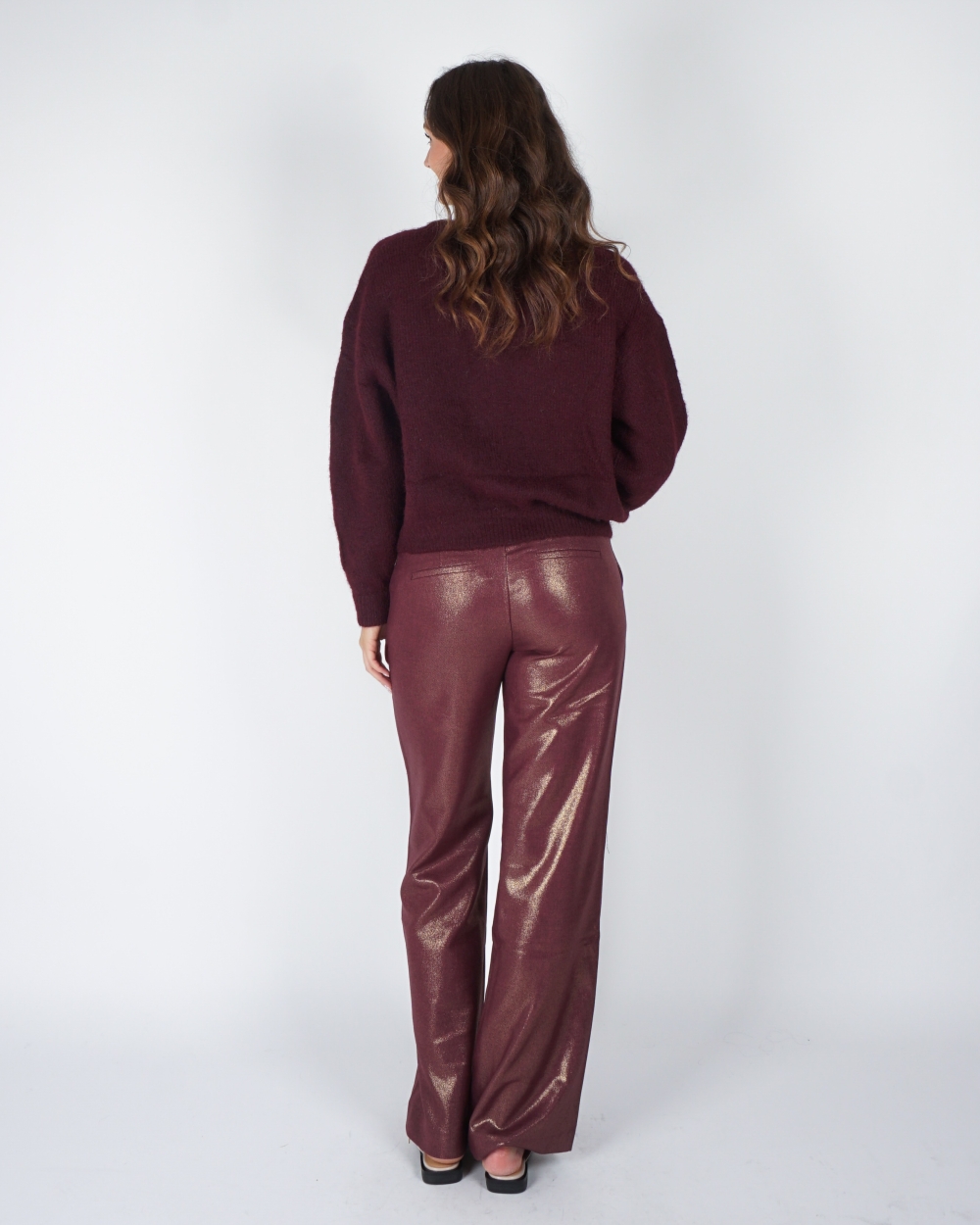 COATING PANTALON BURGUNDY/GOUD