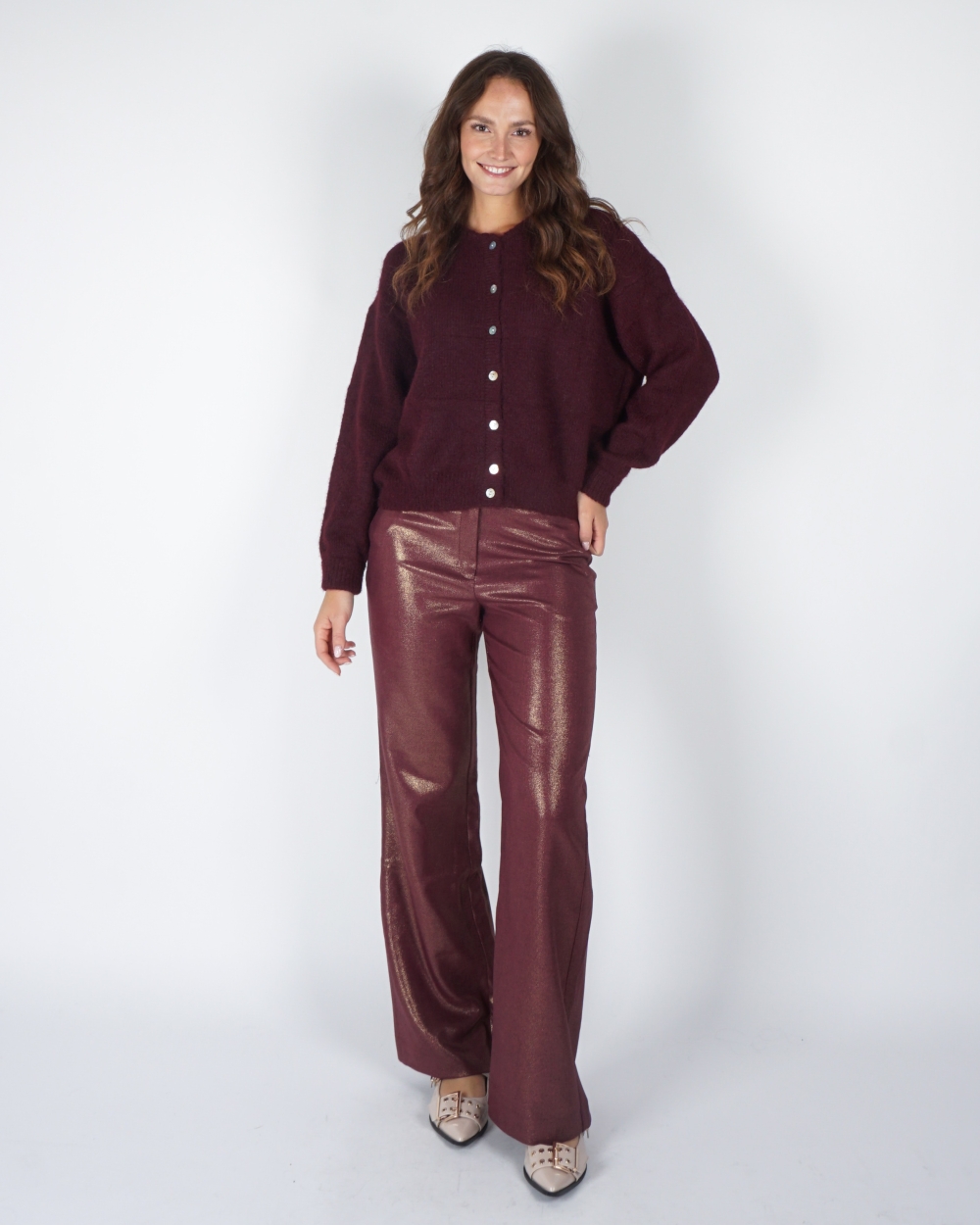 COATING PANTALON BURGUNDY/GOUD