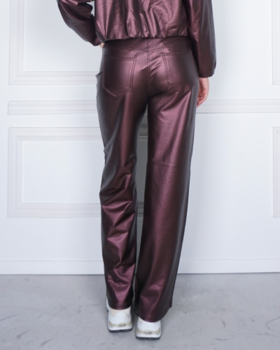 METALLIC PANTS HARPER AUBERGINE 