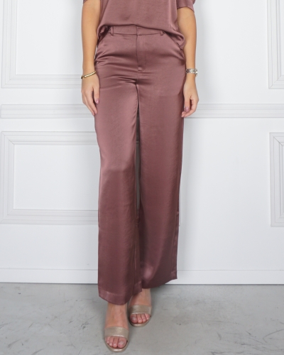 Neo Noir PANTALON EMMETT SATIJN MAUVE