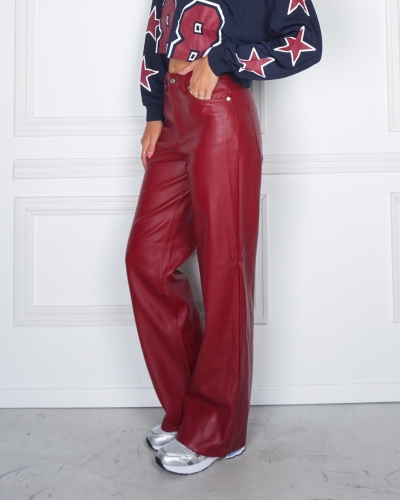 Refined Department ESMEE LEATHER PANTS CHERRY RED