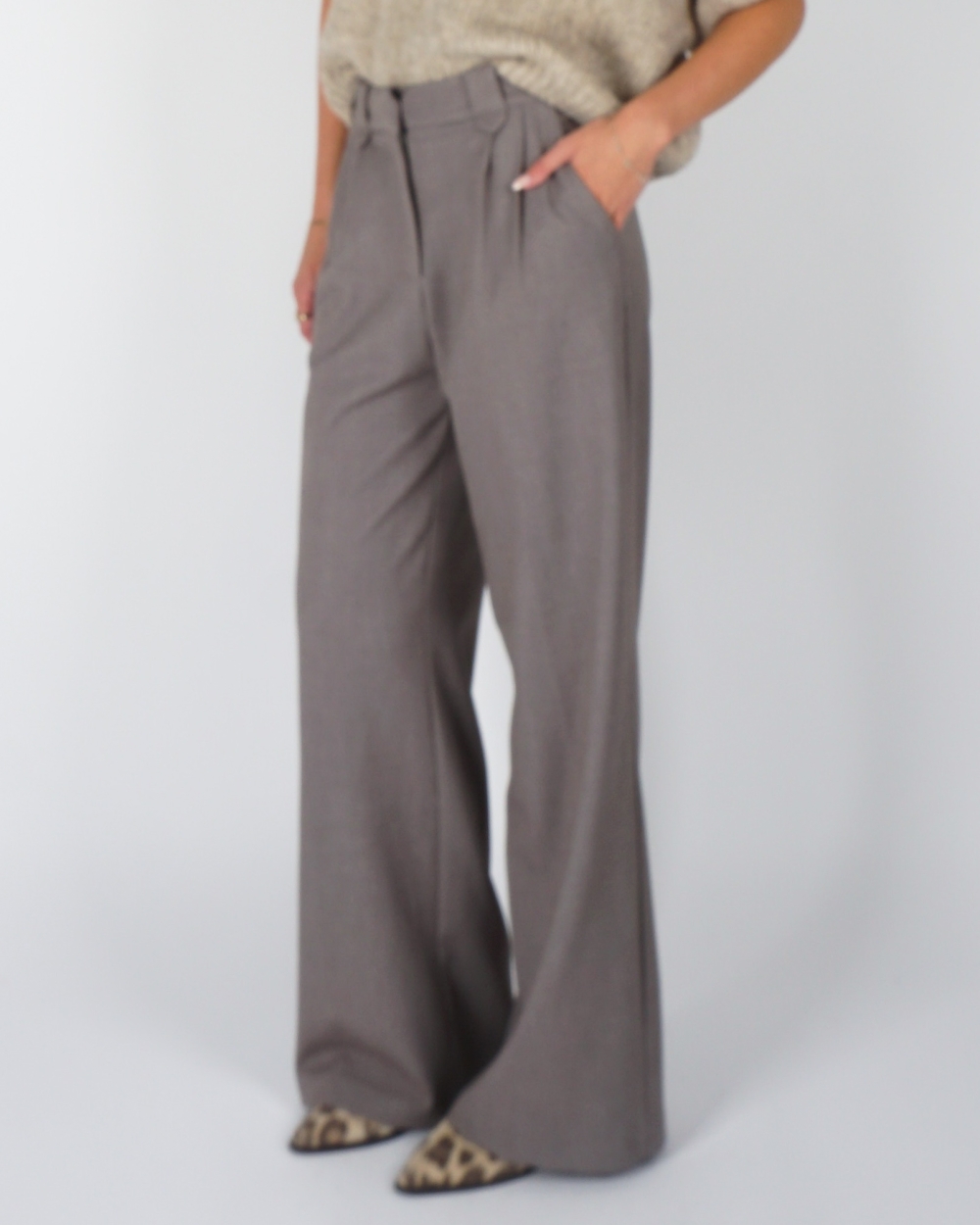 WIDE LEG PANTALON LUCY TAUPE