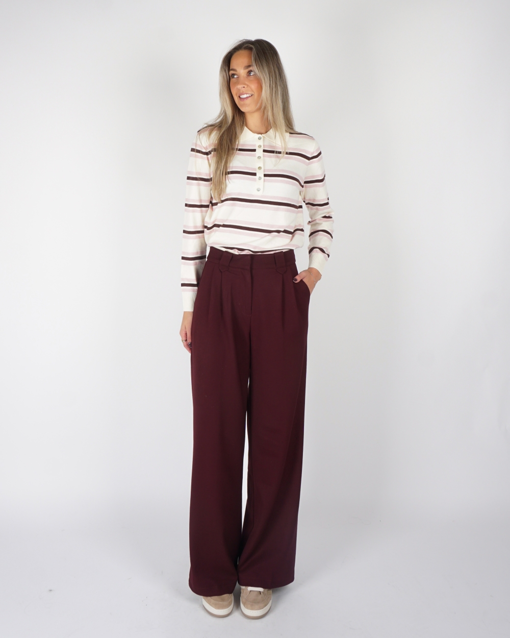WIDE LEG PANTALON LUCY BORDEAUX