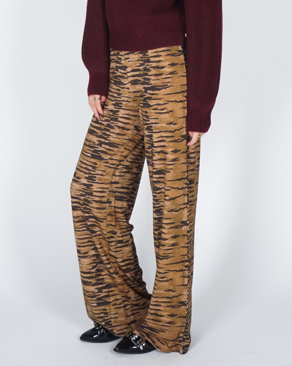 BROEK JANE TIJGERPRINT BRUIN