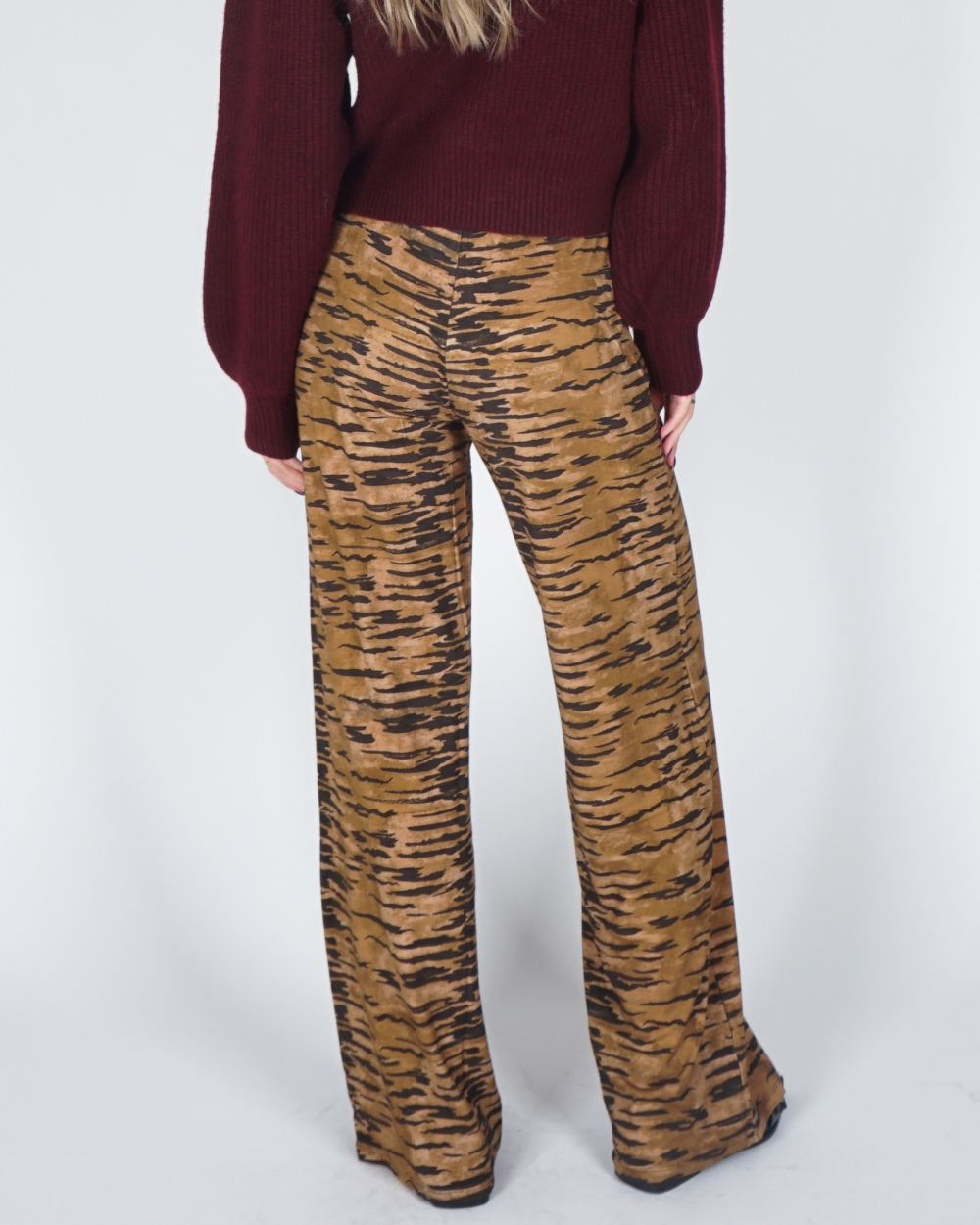 BROEK JANE TIJGERPRINT BRUIN