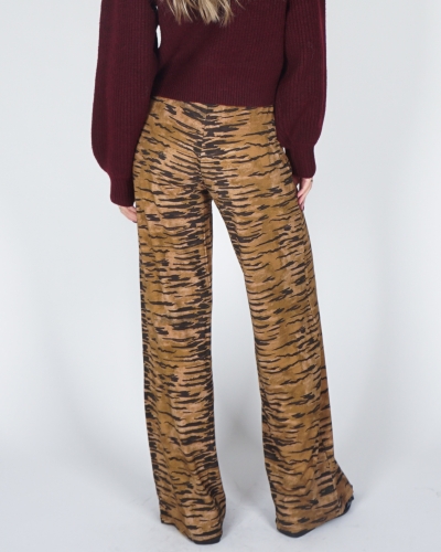 BROEK JANE TIJGERPRINT BRUIN