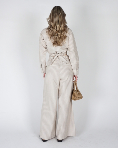 PANTALON ODESSA MET STREPEN BEIGE