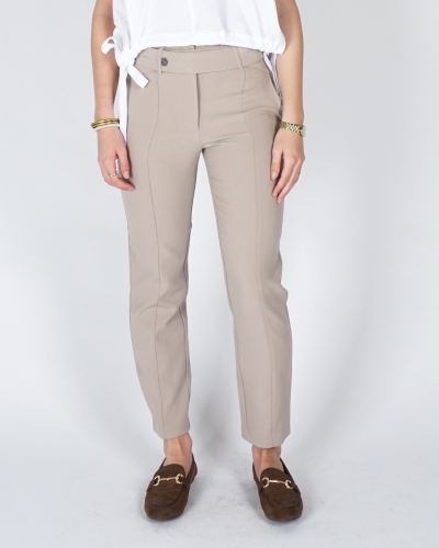 PANTALON MET HOGE TAILLE EN CEINTUUR BEIGE