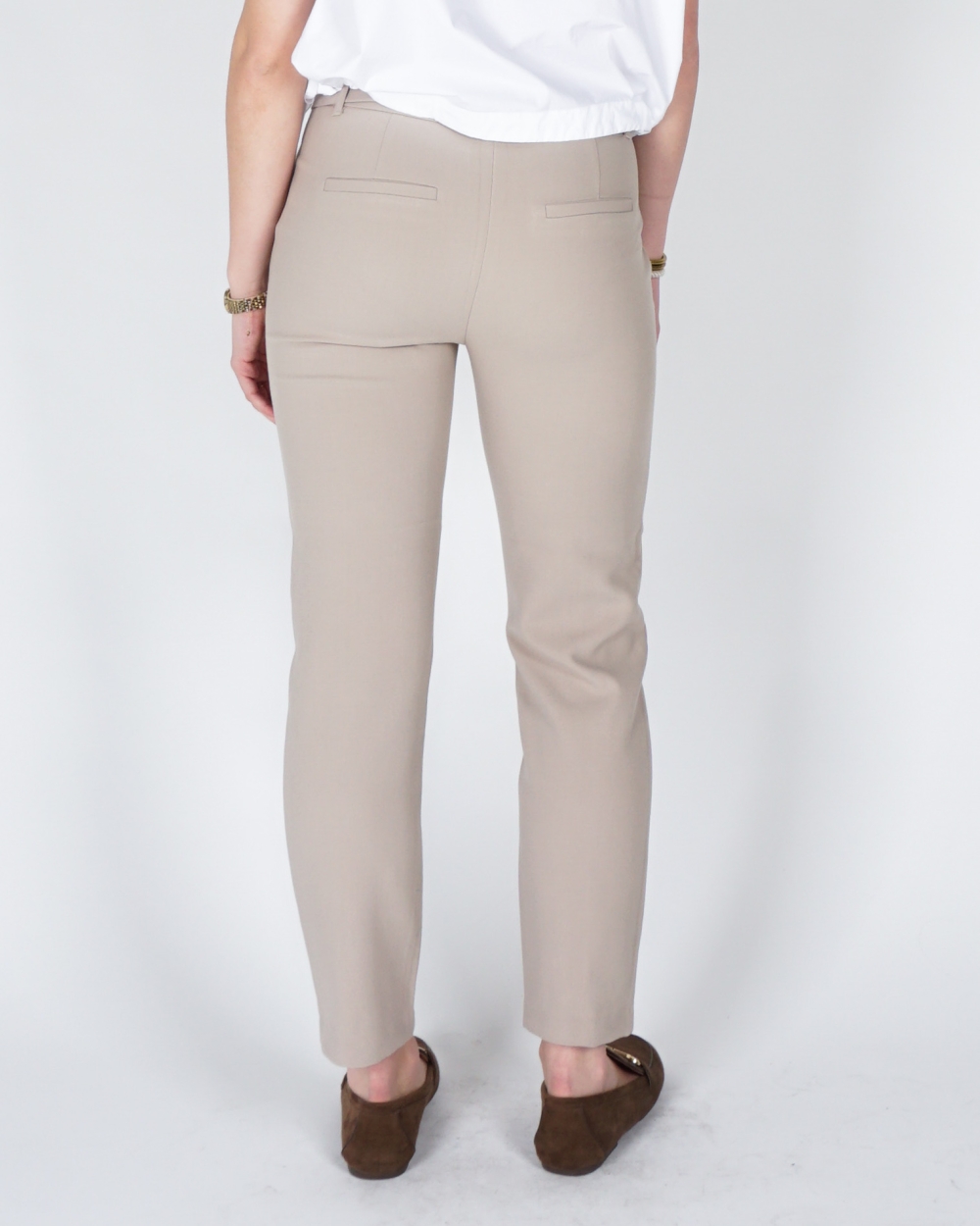 PANTALON MET HOGE TAILLE EN CEINTUUR BEIGE