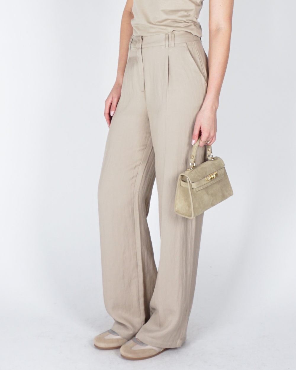 PANTALON WIJDE PIJP L32 BEIGE