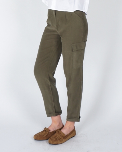 YAYA Woven staight leg cargo trouse 01-301254-604