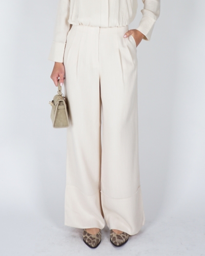 YAYA Woven linen mix wide leg trous 01-301257-605