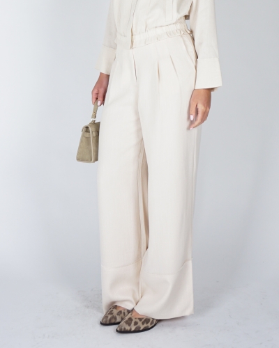 YAYA Woven linen mix wide leg trous 01-301257-605