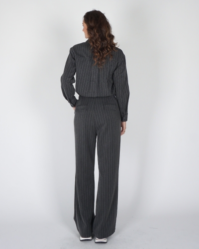 PANTALON FENNA STRIPE STRASS GRIJS