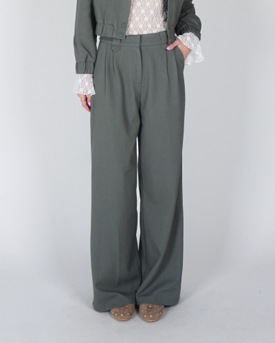 WIDE LEG PANTALON LUCY GROEN