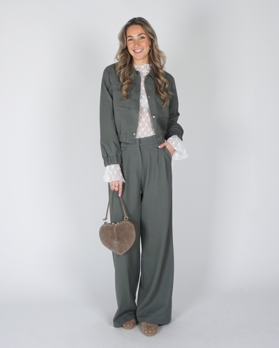 WIDE LEG PANTALON LUCY GROEN