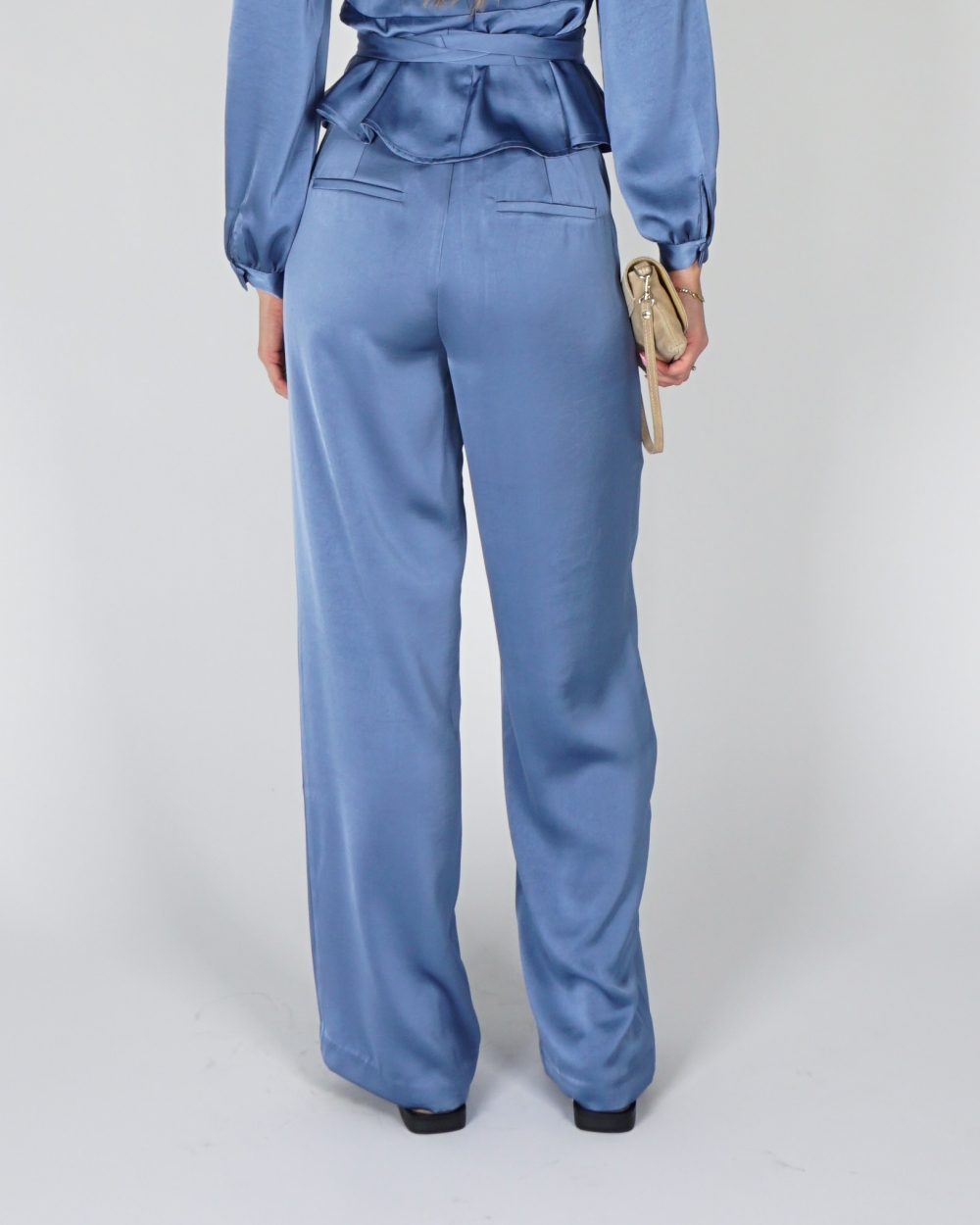 SATIJNEN PANTALON EMMET BLAUW