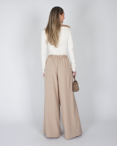 PANTALON MET PLOOIEN CAMEL