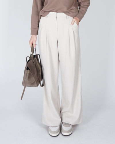 MSCH Copenhagen WIDE LEG PANTALON HENRIKA ECRU